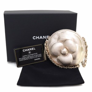 （新品・未使用品）シャネル CHANEL カメリア フラワー チェーン クラッチ ショルダーバッグ 斜め掛け ラムスキン レザー ゴールド AP212