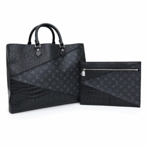 （未使用　展示品）ルイ ヴィトン LOUIS VUITTON グランサック ハンドバッグ モノグラムエクリプス オーストリッチ クロコダイル エキゾ