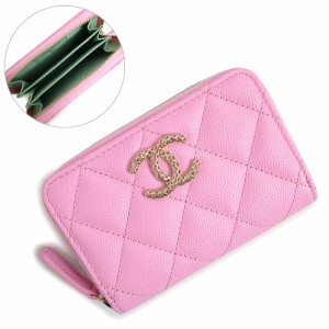 （新品・未使用品）シャネル CHANEL マトラッセ ココマーク ジップ コインパース コインケース 小銭入れ 財布 キャビアスキン レザー ピ