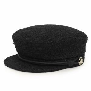 （新品・未使用品）シャネル CHANEL ココマーク キャスケット 帽子 ハット Mサイズ ツイード ブラック 黒