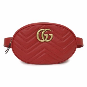 （新品・未使用品）グッチ GUCCI GGマーモント ベルト ボディバッグ ウエストポーチ キルティングレザー HIBIS RED レッド 赤 491294