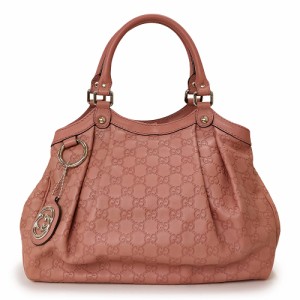 （美品）グッチ GUCCI スーキー グッチシマ ハンドバッグ レザー ピンク 211944