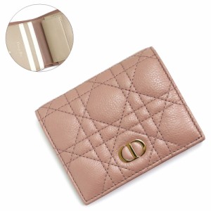 （新品・未使用品）クリスチャンディオール Christian Dior カロ カナージュ コンパクト ウォレット 二つ折り財布 カーフスキン レザー 