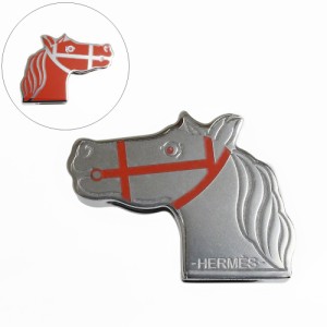 （新品・未使用品）エルメス HERMES カドリージュ 馬 ツイリーリング スカーフリング オレンジ シルバー金具 箱付