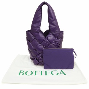 （未使用　展示品）ボッテガヴェネタ BOTTEGA VENETA マキシイントレチャート カセット トートバッグ カーフスキン レザー パープル 紫 