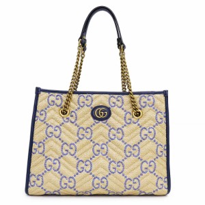 （新品・未使用品）グッチ GUCCI キルティング ミディアム チェーン トートバッグ ポリエステル コットンキャンバス GGラフィア エフェク