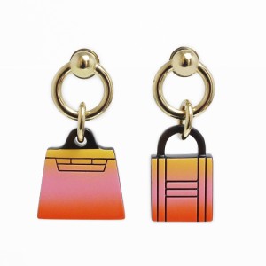 （新品・未使用品）エルメス HERMES アミュレット フュージョン マロキニエ ピアス バッファローホーン ラッカー アシデュール ゴールド