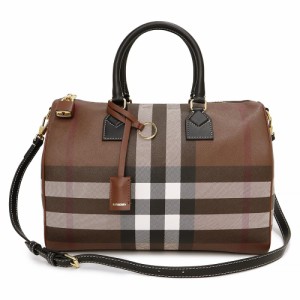 （新品・未使用品）バーバリー BURBERRY ミディアム ボウリング バッグ 2WAY 斜め掛け ショルダー ハンドバッグ PVC カーフスキン レザー