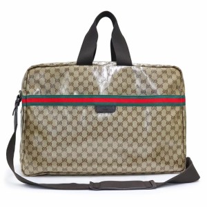 （新品・未使用品）グッチ GUCCI ウェビングライン 2way 斜め掛け ボストン ショルダー ハンドバッグ GGクリスタル レザー ベージュ ダー