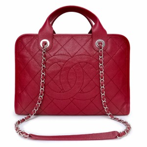 （美品）シャネル CHANEL マトラッセ ココマーク ドーヴィル ボーリング チェーン 2way ショルダー ハンドバッグ キャビアスキン レザー 