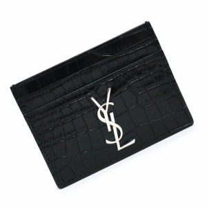 （新品・未使用品）サンローランパリ SAINT LAURENT PARIS YSL カサンドラ  カードケース パスケース 名刺入れ 定期入れ クロコ型押しレ