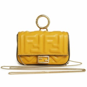 （新品・未使用品）フェンディ FENDI ナノ バゲット チャーム チェーン 2WAY ショルダーバッグ 斜め掛け ミニ ポーチ ラムスキン レザー 