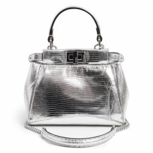 （未使用　展示品）フェンディ FENDI ピーカブー XS 2Way チェーンショルダー ハンドバッグ 斜め掛け リザード エキゾチックレザー アル