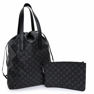 （美品）ルイ ヴィトン LOUIS VUITTON カバ ライト トートバッグ モノグラムエクリプス レザー ブラック 黒 シルバー金具 M44228 ポーチ