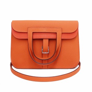 （新品・未使用品）エルメス HERMES アルザン 25 2Way ショルダー 斜め掛け ハンドバッグ トリヨンクレマンス レザー オレンジ シルバー