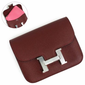 （新品・未使用品）エルメス HERMES コンスタンス スリム ヴェルソ コンパクトウォレット 二つ折り財布 ウエストポーチ バイカラー ルー