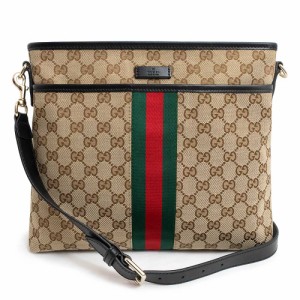 （未使用　展示品）グッチ GUCCI ショルダーバッグ 斜め掛け GGキャンバス カーフスキン レザー ベージュ ブラック ライトゴールド金具 3