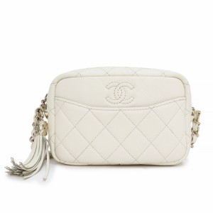 （中古）シャネル CHANEL マトラッセ チェーンショルダー フリンジ ココマーク ショルダーバッグ カメラバッグ 斜め掛け キャビアスキン 