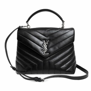 （新品・未使用品）イヴ サンローラン YVES SAINT LAURENT ルル 斜め掛け 2Way ショルダー ハンドバッグ カーフスキン レザー ブラック 