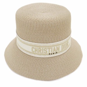 （新品・未使用品）クリスチャンディオール Christian Dior ディオリゾート ロゴ バケットハット ♯57 帽子 ポリエステル ナイロン ベー