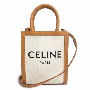 （新品・未使用品）セリーヌ CELINE ミニ バーティカル カバ 2way ショルダー ハンドバッグ 斜め掛け コットン カーフスキン レザー ナチ