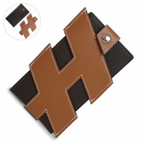 （新品・未使用品）エルメス HERMES Hタグ アッシュタグ カードケース 名刺入れ 定期入れ パスケース ヴォーエプソン レザー ゴールド エ