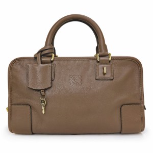 （中古）ロエベ LOEWE アマソナ 28 ミニボストン ハンドバッグ カーフスキン レザー ブラウン 茶 ゴールド金具 352.79.A03