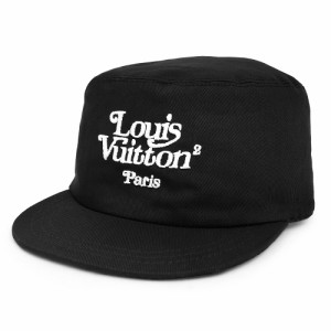 （新品・未使用品）ルイ ヴィトン LOUIS VUITTON スクエアード LV キャスケット 帽子 58 コットン100％ カーフスキン レザー ブラック 黒