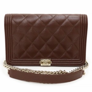 （未使用　展示品）シャネル CHANEL ボーイシャネル チェーンウォレット マトラッセ ココマーク ショルダーバッグ 斜め掛け ソフトキャビ