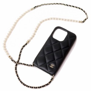 （新品・未使用品）シャネル CHANEL マトラッセ チェーンショルダー スマホ 携帯ケース iPhone 14 Pro 斜め掛け ラムスキン レザー パー