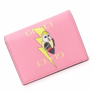 （新品・未使用品）グッチ GUCCI ライトニングボルト 雷 ばなにゃコラボ プリント コンパクト ウォレット 二つ折り財布 カードケース カ