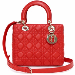 （未使用　展示品）クリスチャンディオール Christian Dior LADY DIOR ミディアム 2way ショルダー ハンドバッグ 斜め掛け カナージュ ラ