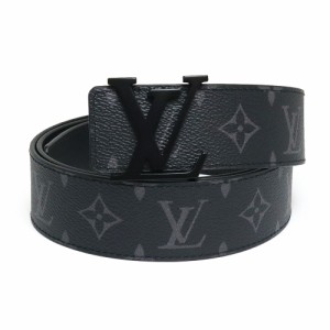 （新品・未使用品）ルイ ヴィトン LOUIS VUITTON LV イニシャル 40MM ＃110 ベルト モノグラムエクリプス カーフスキン レザー グリ ブラ