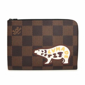 （新品・未使用品）ルイ ヴィトン LOUIS VUITTON ポシェット ジュール NIGO コラボ クラッチバッグ 白熊 シロクマ ダミエ ブラウン 茶 ブ