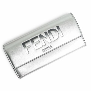 （新品・未使用品）フェンディ FENDI グラデーションロゴ エンボス コンチネンタル ウォレット 二つ折り長財布 カーフスキン レザー メタ