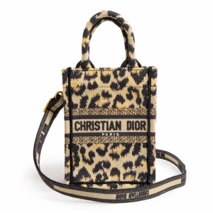 （新品・未使用品）クリスチャンディオール Christian Dior ブックトート ミニ フォンバッグ Mizza エンブロイダリー レオパード柄 2Way 