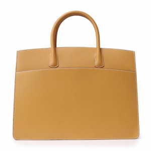 （美品）エルメス HERMES ホワイトバス GM ハンドバッグ ヴァッシュ レザー Natural (ナチュラル) 茶 シルバー金具 □D刻印