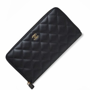 （新品・未使用品）シャネル CHANEL クラシック ロング ジップ ウォレット マトラッセ ラウンドファスナー 長財布 ラムスキン レザー ブ