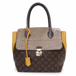 （中古）ルイ ヴィトン LOUIS VUITTON エキゾチックトート PM ハンドバッグ モノグラム オーストリッチ エキゾチックレザー リザード ブ