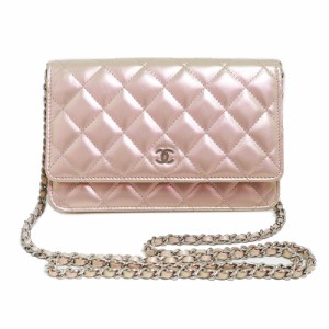 （新品・未使用品）シャネル CHANEL マトラッセ 長財布 斜め掛け チェーンウォレット レザー パールピンク シルバー金具 箱付