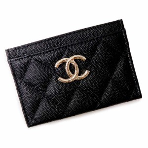 （新品・未使用品）シャネル CHANEL マトラッセ ココマーク カードケース 名刺入れ 定期入れ パスケース キャビアスキン レザー ブラック