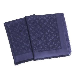 LOUIS VUITTON マフラー - 紺xチャコールグレー系(総柄) こそばゆい  
