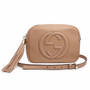 （未使用　展示品）グッチ GUCCI ソーホー スモール ショルダー ディスコバッグ 斜め掛け タッセル グレインレザー ローズベージュ ゴー