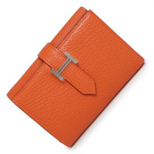 エルメス リザード ジュラ オレンジ 二つ折り財布 □C メンズ レディース エルメス リザード ジュラ オレンジ 二つ折り財布 □C メンズ