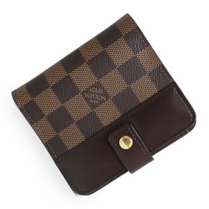 中古】LOUIS 痛かっ VUITTON コンパクトジップ 二つ折り財布 ダミエ エベヌ N61668