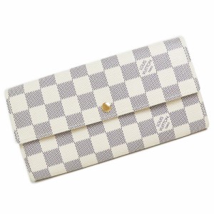 （未使用保管品）ルイ ヴィトン LOUIS VUITTON ポルトフォイユ サラ 二つ折り長財布 ダミエアズール ホワイト 白 ゴールド金具 N61735 箱