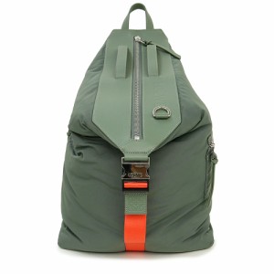 （中古）ロエベ LOEWE コンバーチブル バックパック リュック デイパック ナイロン クラシックカーフ レザー カーキグリーン オレンジ 緑