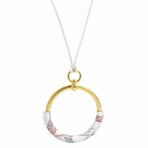 （新品・未使用品）エルメス HERMES デッラ カヴァッレリア ループ グラン ネックレス ペンダント ヴォースイフト レザー ブラン ホワイ