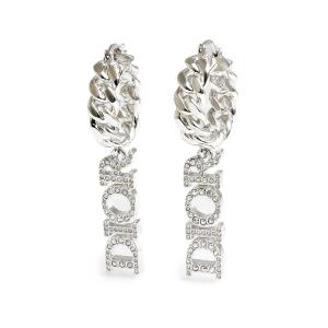 DIORディオール ピアス♪シルバー Christian Dior Diorロゴプレートピアス シルバーカラー 美品