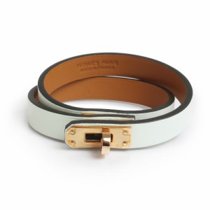 （新品・未使用品）エルメス HERMES ミニ ケリー ドゥブルトゥール 2連 ブレスレット ＃T2 ヴォースイフト レザー ヴェールペパーミント 